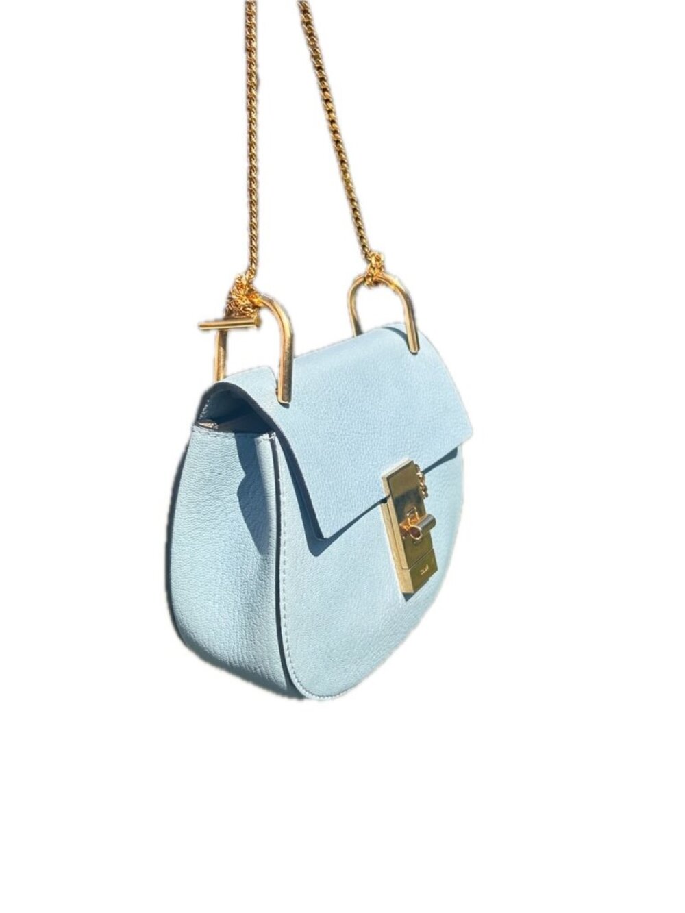 Chloé Drew Shoulder Bag Light Blue Mini - Picture 4 of 12